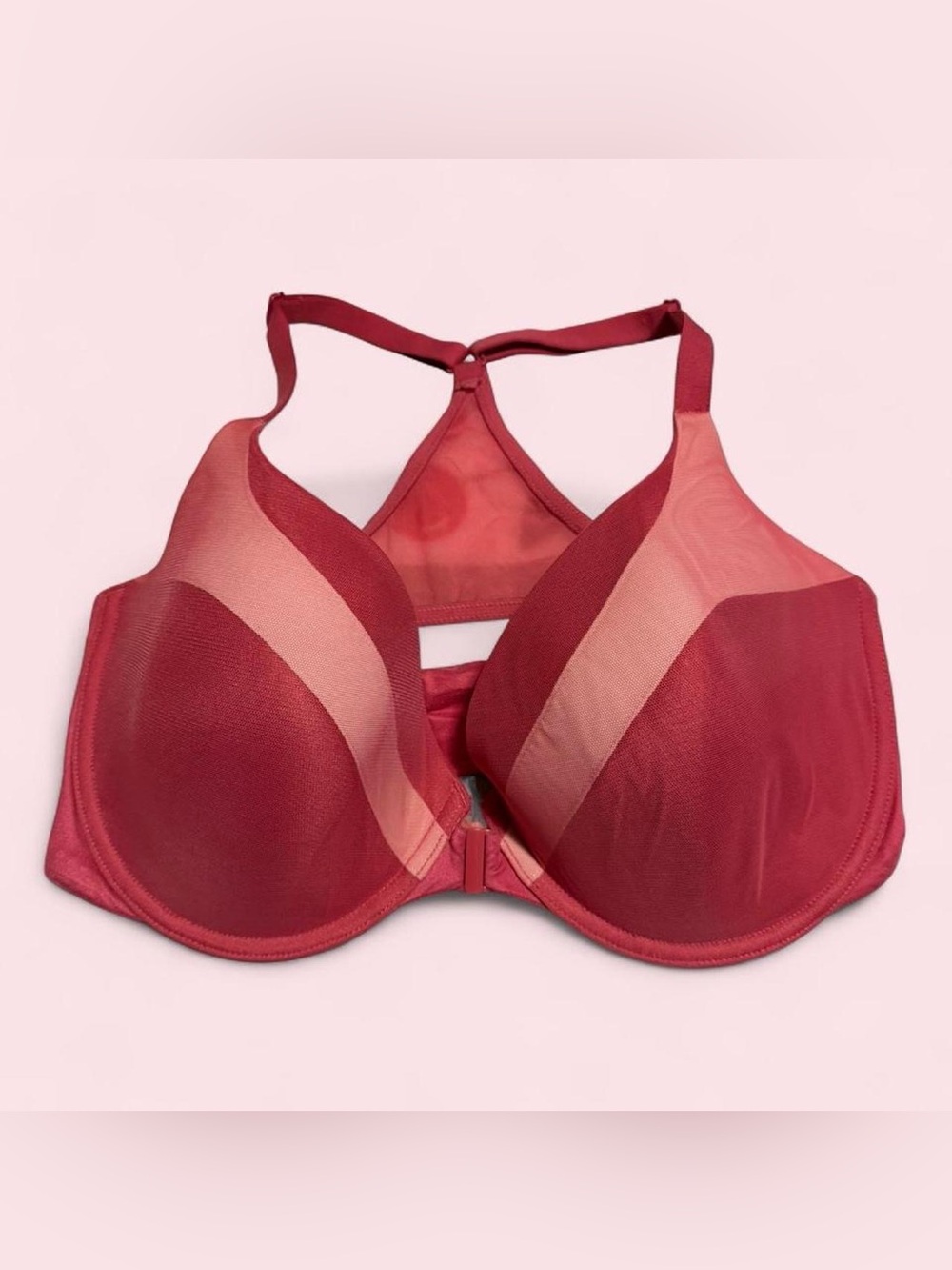 Victoria's Secret Red & Light-Red Front Closure Wireless Bra